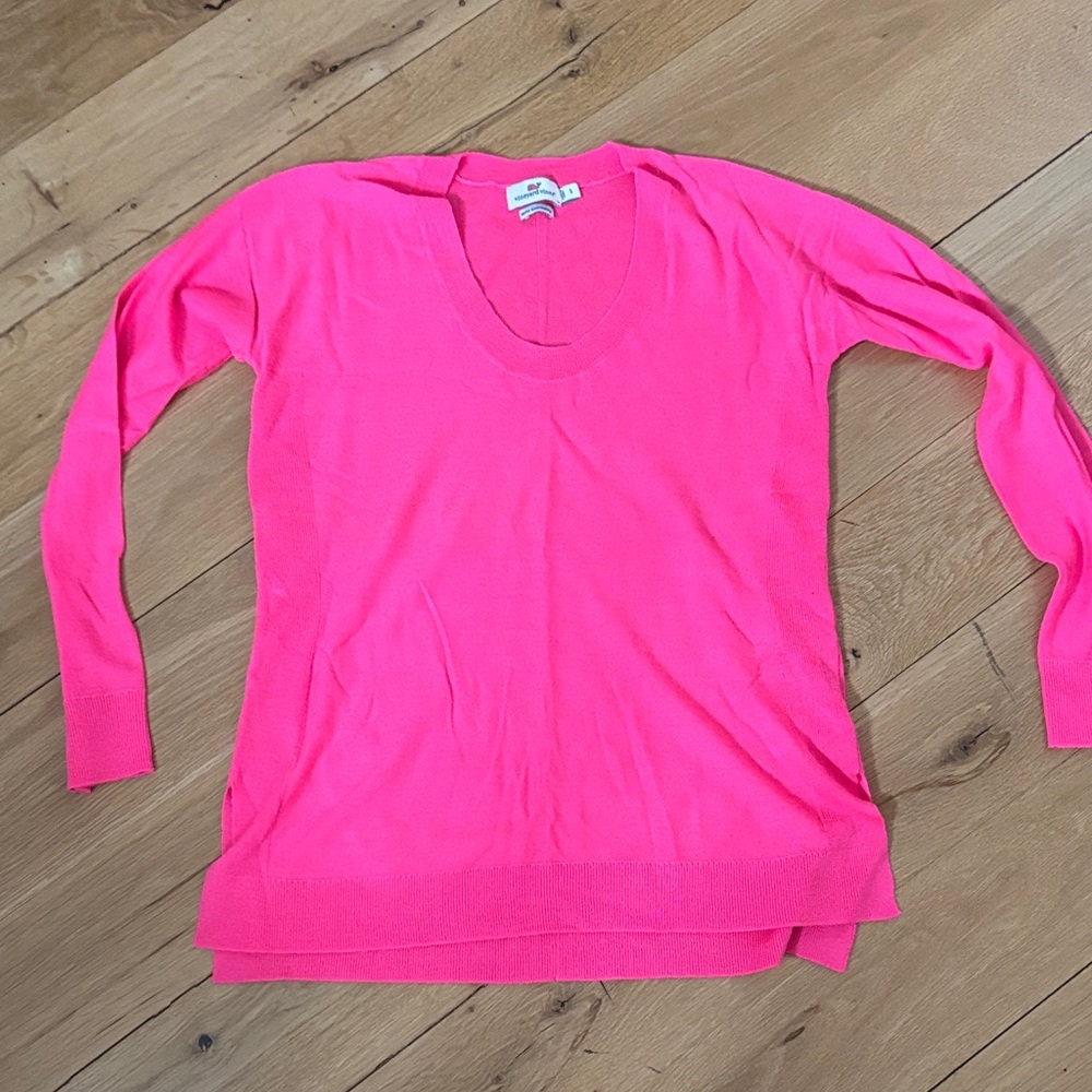 Vineyard Vines Vibrant Pink V-Neck Sweater